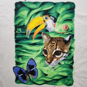 Vintage T Shirt Single Stitch Life Line Toucan Rachel Lockwood XL 1992